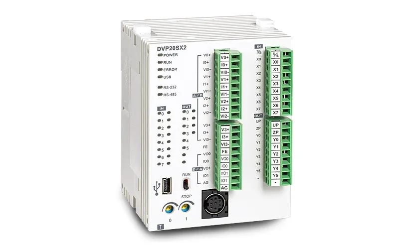 PLC Delta DVP-SX2 me hyrje/dalje analoge